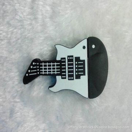 Rubber Guitar USB Flash Drives, 64MB-128GB Capacity